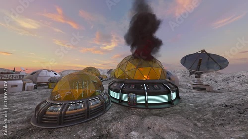 惑星の基地　3DCGレンダリング