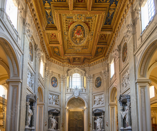 Interior of the Archbasilica of Saint John Lateran in Rome, Italy