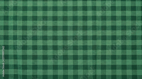 Green Gingham Checkered Fabric Pattern with Soft Woven Texture, Ai Generated