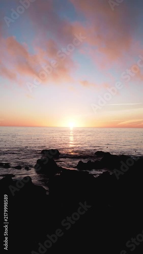 view of sunset over ocean