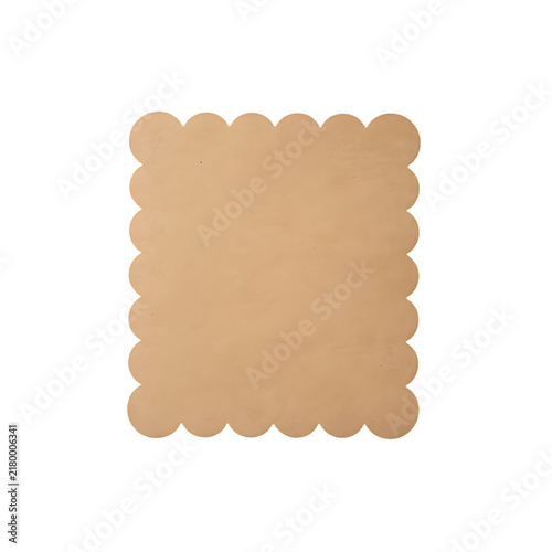 Tan scalloped edge rectangular paper cardstock blank template for creative design projects
