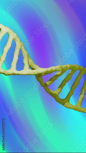 DNA strand animation over vibrant, colorful background