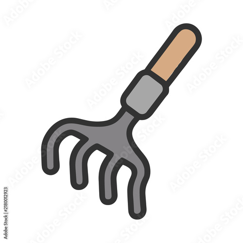 Obraz na płótnie Handheld garden rake icon