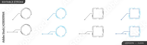 Futuristic HUD Callout Frames  Editable Stroke Design