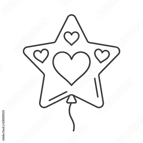 Star shaped balloon with hearts