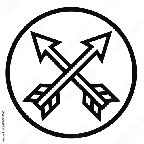 Two crossed arrows in a circle