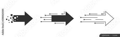 Digital Progress Arrows  Modern Technology Design Set
