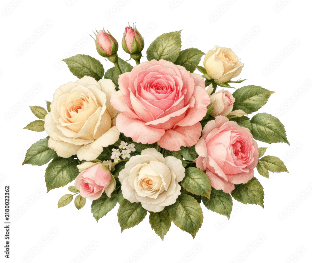 Naklejka premium PNG Elegant vintage floral bouquet illustration.