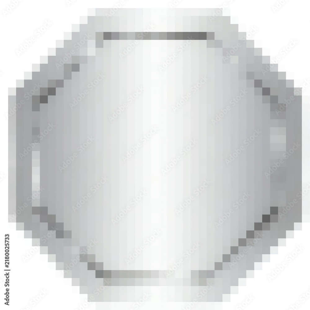 Obraz premium pixel octagon silver metal plate