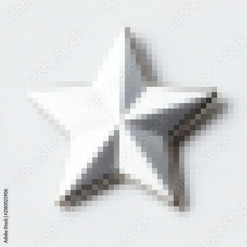 silver star on white background