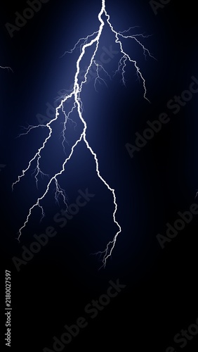 Bild auf Leinwand Some different lightning bolts isolated on black