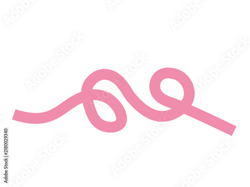 Abstract Pink Color Swirl Line. Vector Wavy Shape Design Element. Squiggle Doodle Spiral Line illustration
