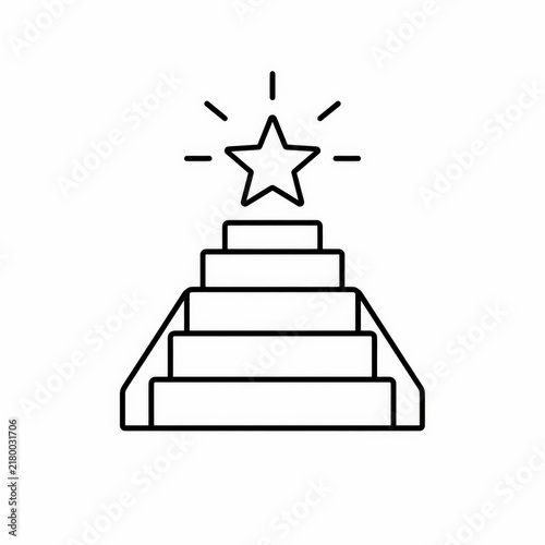 Stairs to Star Icon Symbolizing Achievement, Success, and Excellence