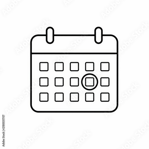Calendar with Marked Date Icon for Important Events and Planning