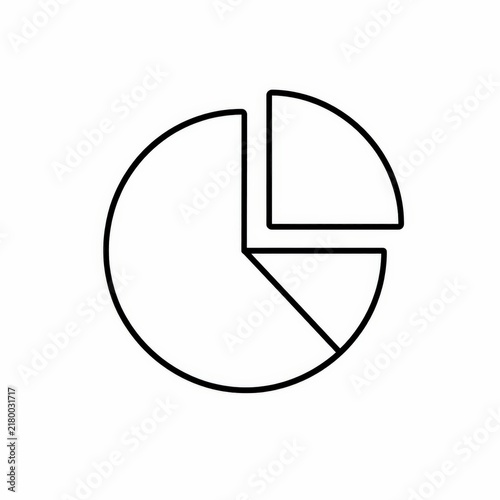 Pie Chart Line Art Icon for Data Visualization and Statistics