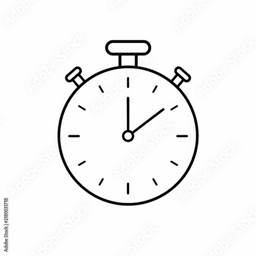 Stopwatch Line Art Icon for Time, Speed, and Productivity Measurement