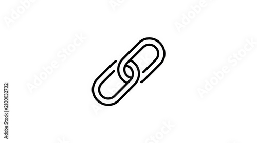 Line Art Chain Icon Representing Connection, Partnership, Security, and Strength