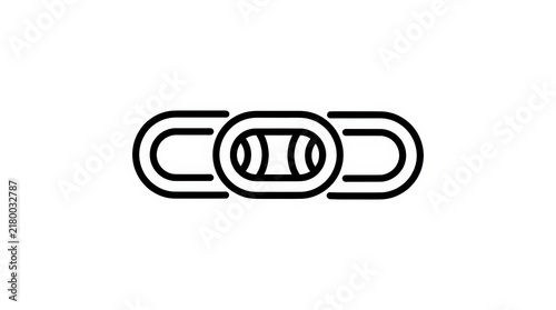Chain Icon Representing Partnership, Connection, Alliance, and Interdependence in Line Art