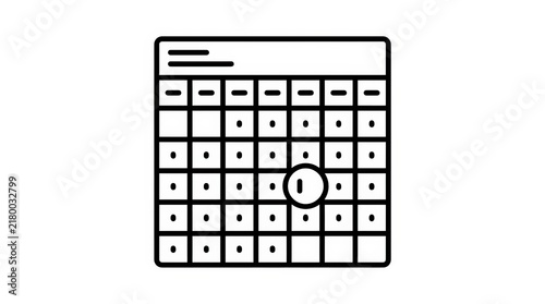 Calendar Icon with Highlighted Date for Event Planning, Important Dates, and Appointments