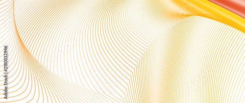 Warm yellow and orange abstract line pattern background with elegant flowing waves and rhythmic curves, ideal for autumnal themes, energy concepts, and sophisticated corporate branding.
