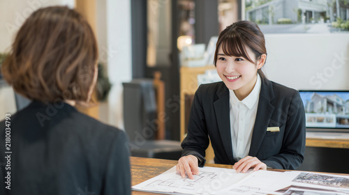 お客様と向き合い契約内容を丁寧に案内する若手宅建士