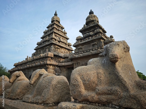 Konstfotografi Shore Temple at Mahabalipuram stands as a majestic testament to Pallava dynasty