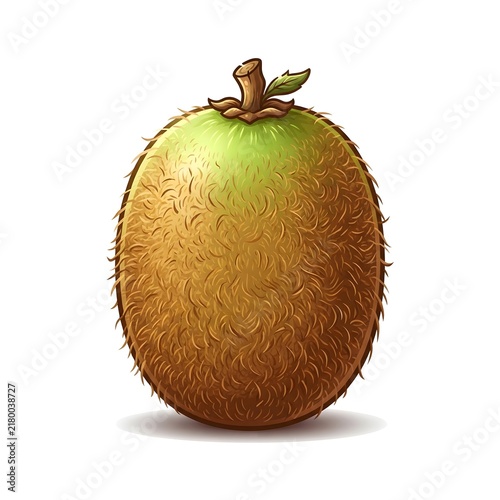 Kiwi Fruit Wide Shot with Hairy Brown Skin and Green Top