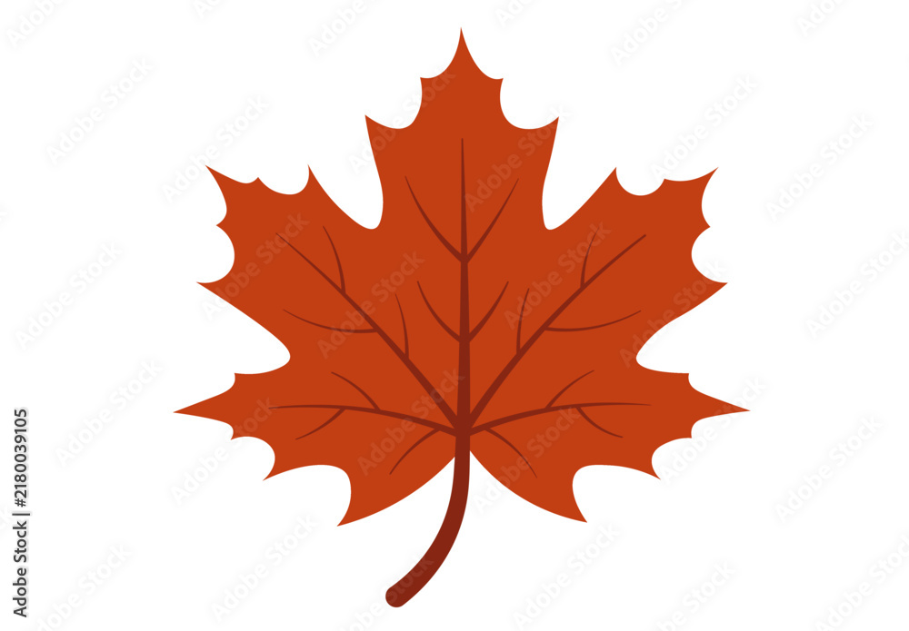 Fototapeta premium Vivid Red And Orange Autumn Maple Leaf Vector Illustration For Fall Harvest Design