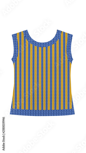 Diseño de chaleco o blusa sin mangas tejida.
