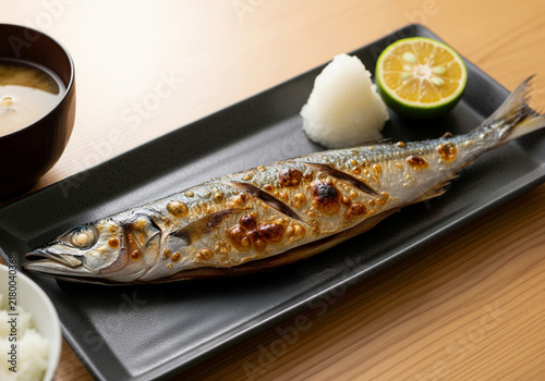 Fototapeta 秋刀魚の塩焼き