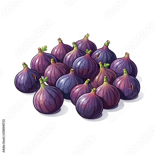Fresh Purple Fig Fruits Pile