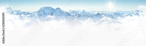 Tapety artystyczne Panorama of winter mountains in Caucasus region,Elbrus mountain, Russia