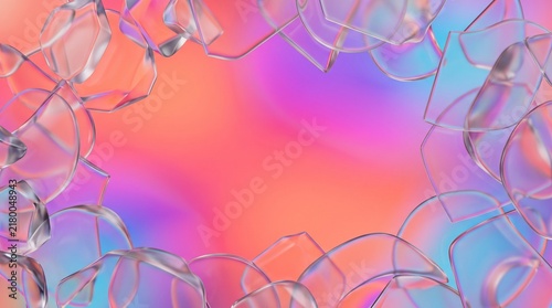 Colorful glassmorphism background with abstract frosted glass shapes and vibrant gradients