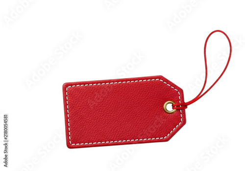 Red price tag with loop hanging