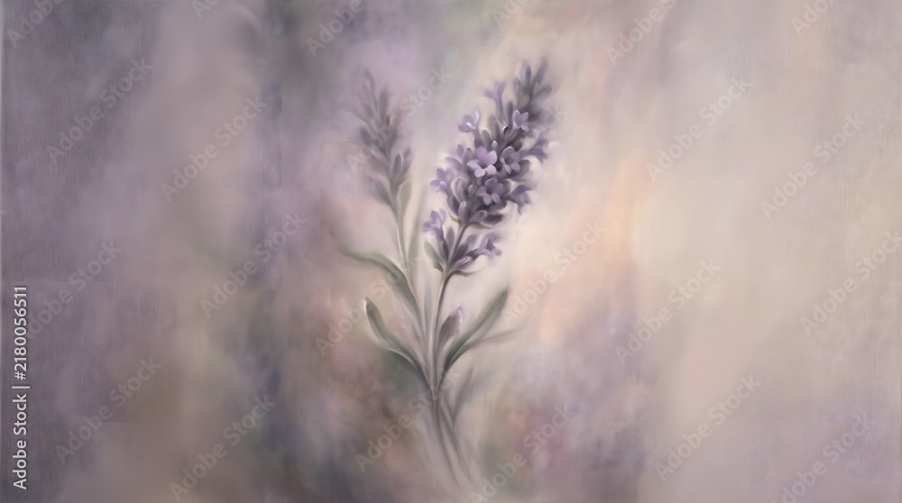 Obraz premium Sfumato Soft Blending Lavender Illustration Wellness Hazy Painted Art