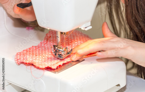 using sewing machine