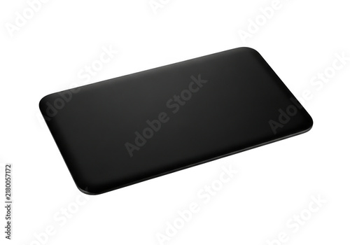 Black slim laptop computer closed