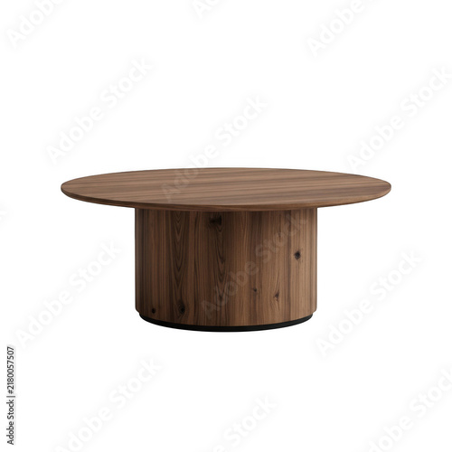 Modern round wooden coffee table