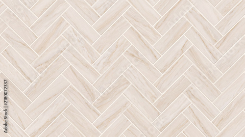 Seamless pattern of light wood planks laid in a classic herringbone design with white grout lines.