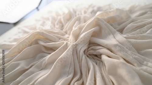 Close up art studio composition of folded white fabric highlighting texture and detail in gemini generated image art