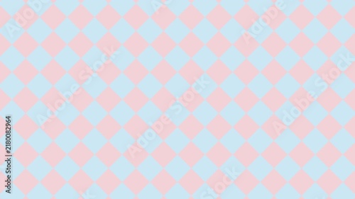 Aesthetic Horizontal Diamond Checkers Pattern in Baby Blue and Blush Moving in a Seamless Loop