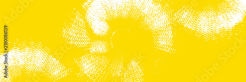 Bright Yellow Halftone Sunflower Silhouette Pattern Retro Pop Art Texture Background For Design.vector