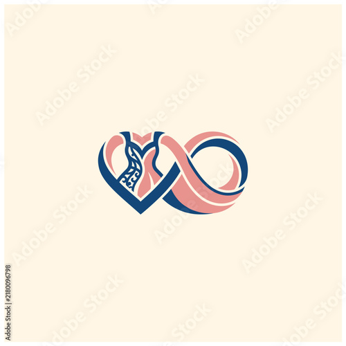 Infinity Symbol Heart Dress Logo Design