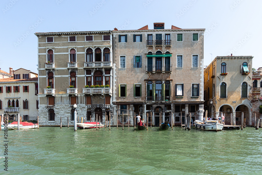 Fototapeta premium Centuries-old buildings on the Grand Canal in Venice Italy