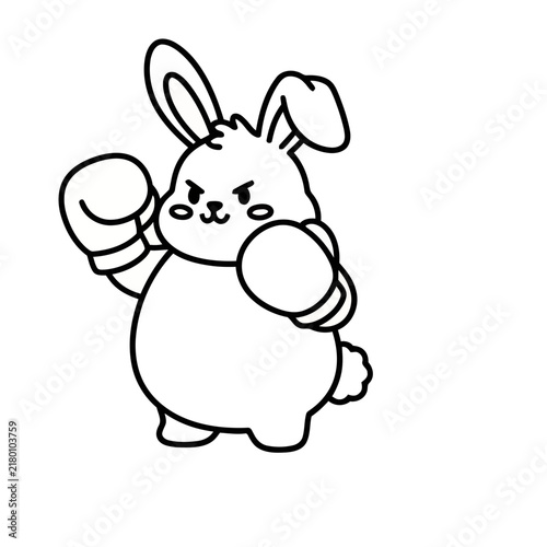 Cartoon boxing rabbit