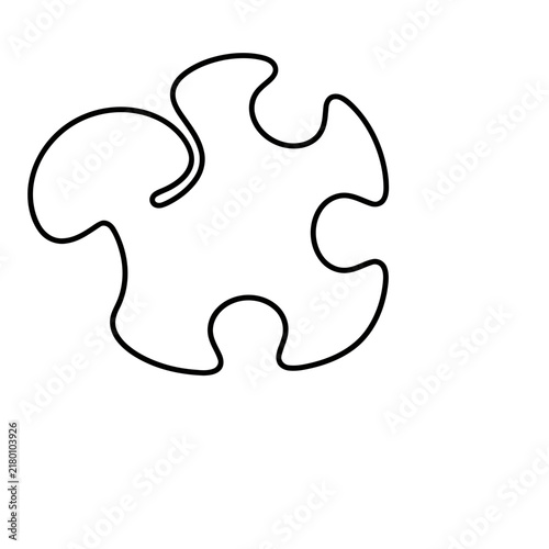 Single Puzzle Piece Outline