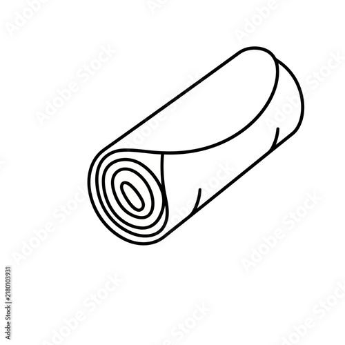 Rolled up fabric or paper vector illustration