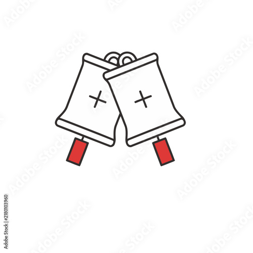 Two Bells with Plus Signs