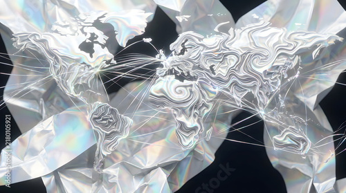 Abstract White Silver Holographic Paper Texture Subtle Rainbow Sheen 4K Minimal