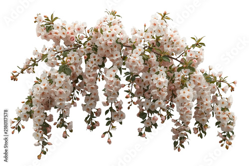 Cascading Pale Pink Wisteria Flowers